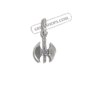 Sterling Silver Pendant - Decorated Minoan Double Axe (15mm)