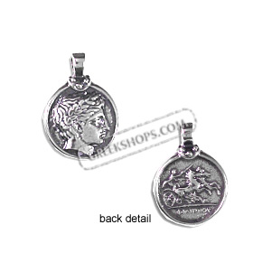 Sterling Silver Pendant - Ancient Tetradrachm Silver Coin (19mm)