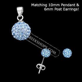 The Rio Collection - Swarovski Crystal Ball Pendant and Post Earrings Blue