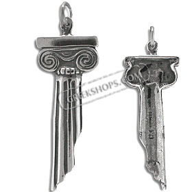 Sterling Silver Pendant - Ionic Column (40mm)