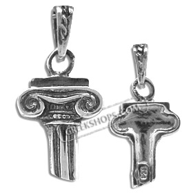 Sterling Silver Pendant - Ionic Column (14mm)