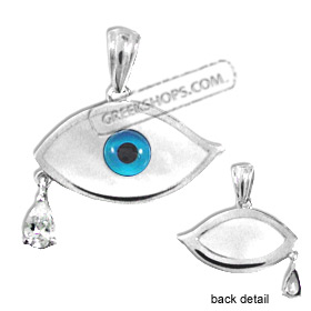 The Amphitrite Collection - Sterling Silver Pendant - Mother of Pearl Mati w/ Teardrop (25mm)
