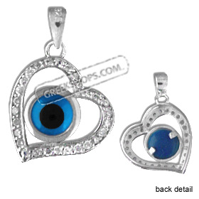 The Amphitrite Collection - Sterling Silver Pendant - Heart w/ Mati & Swarovski (17mm)