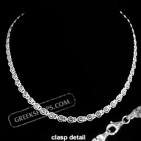 The Ariadne Collection - Sterling Silver Necklace w/ Swirl Motif Links (5mm)
