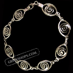 Sterling Silver Spiral Eye Shaped Bracelet