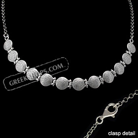 Sterling Silver Necklace -  12 Phaistos Discs & a Chain (8mm)