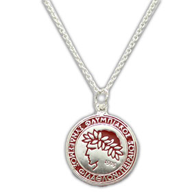 Sterling Silver Olympiakos Pendant w/ 20" Chain