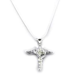 Caduceus Medical Symbol Pendant with 16" Snake Chain