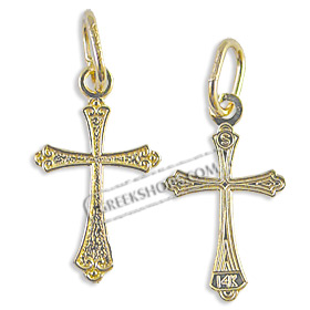 14k Gold Cross Pendant (18mm)