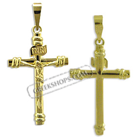 18k Gold Cross Pendant - Crucifix (30mm)
