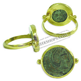 The Basileus Collection - 14k Gold Ancient Greek Tetradrachm Coin Ring