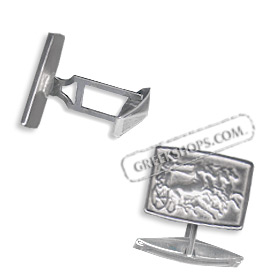 Sterling Silver Rectangle Chariot Cufflinks (10mm)