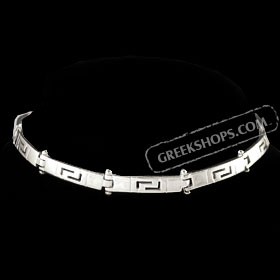 The Athena Collection - Sterling Silver Bracelet w/ Greek Key Links (4mm)