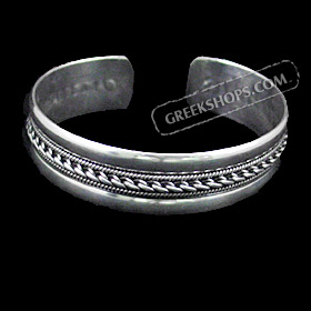 The Athena Collection - Sterling Silver Cuff Bracelet Large Rope (1.7cm)
