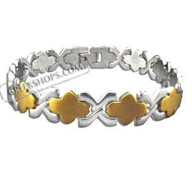 Stainless Steel Bracelet with Box Clasp - Gold & Silver Links (11mm)