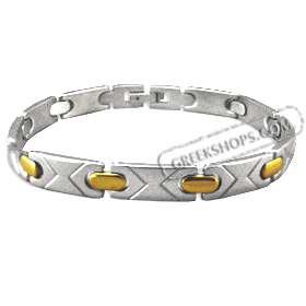 Stainless Steel Bracelet with Box Clasp - Gold & Silver Links (7mm)