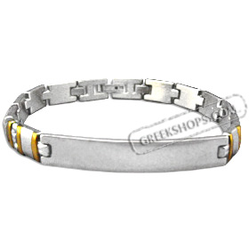 Stainless Steel Bracelet with Box Clasp - Gold & Silver Links (8mm)
