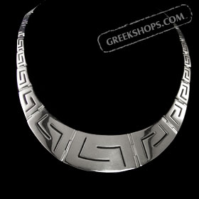 The Athena Collection - Sterling Silver Necklace w/ Large Greek Key Links (30mm)