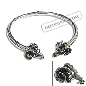 The Venus Collection - Platinum Plated Sterling Silver Necklace - Double Rams Head