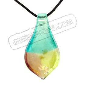 Murano Glass Teardrop Pendant - Rainbow