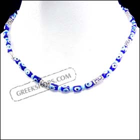Necklace with Evil Eye Beads KI10 Dark Blue
