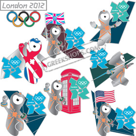 London 2012 Pins Set - Mascots (7 Pins)