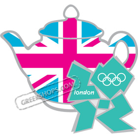 London 2012 Tea Pot  / Union Flag Pin