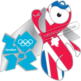 London 2012 Mascot Wenlock Union Flag Pin