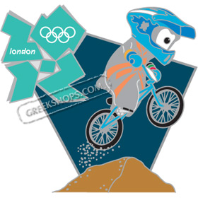 London 2012 Mascot Wenlock BMX Sports Pin