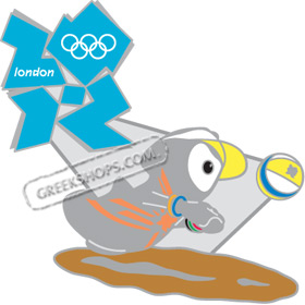 London 2012 Mascot Wenlock Beach Volleyball Sports Pin