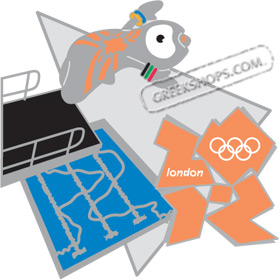 London 2012 Mascot Wenlock Diving Pin