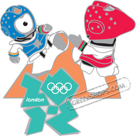 London 2012 Mascot Wenlock Taekwondo Pin