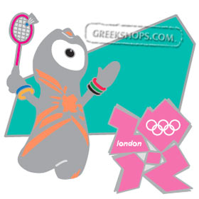London 2012 Wenlock Badminton Mascot Sports Pin