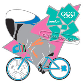 London 2012 Wenlock Track Cycling Mascot Sports Pin