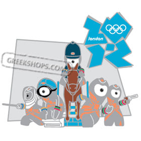London 2012 Wenlock Modern Pentathlon Mascot Sports Pin