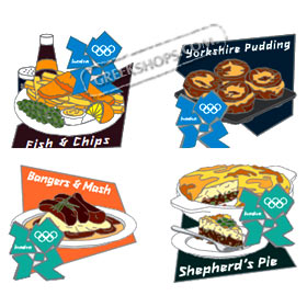 London 2012 Traditional English Pub Food 4-Pin Collection 