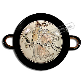 Kylix (wine cup) featuring a Maenad, 440 BC replica, 12cm (4.7 in)