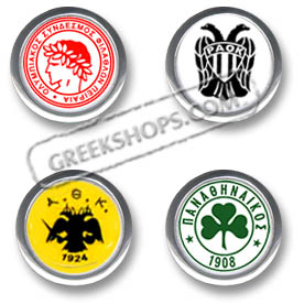 Greek Soccer Sports Team Circular Lapel Pin