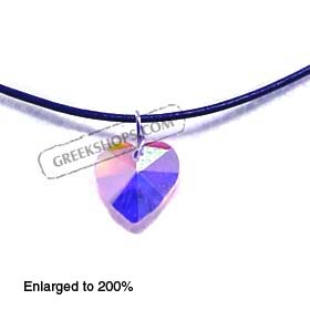 Crystal Heart-Shaped Charm Necklace ST1030 Pink