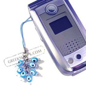 Evil Eye Cell Phone Charm T160 Light Blue