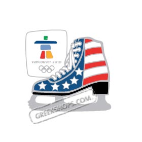 Vancouver 2010 USA Figure Skate Pin