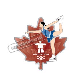 Vancouver 2010 Maple Leaf Figure Skating Pin on Pin