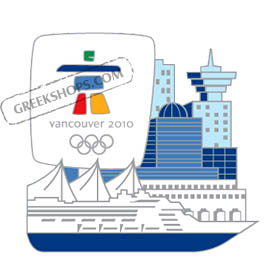 Vancouver 2010 Skyline with Cruise Ship Pin
