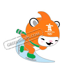Vancouver 2010 Mascot Miga Speed Skating Pin