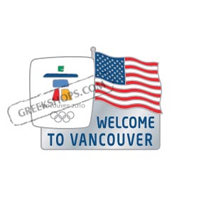 Vancouver 2010 Welcome Flag US Pin