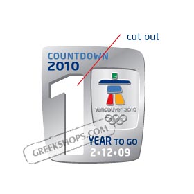 Vancouver 2010 LIMITED EDITION One Year To Go Countdown Cut-out Pin