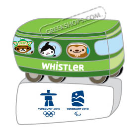 Vancouver 2010 Mascots Whistler Bus Pin