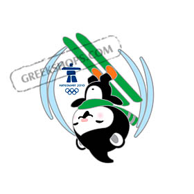 Vancouver 2010 Mascot Miga Aerials Skiing Pin