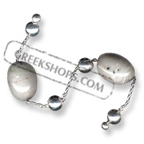 Sterling Silver Begleri Small Oval Beads (gray)
