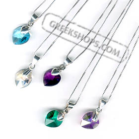 Swarovski Crystal Heart Pendant on Silver Chain (1/2 in.)